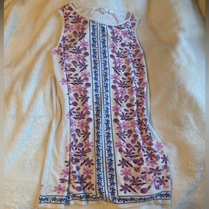Max Studio Floral Dress with Purple and Blue Details